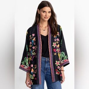 Johnny Was size XS Monica Kimono Bellina Multicolor Embroidered open style top
